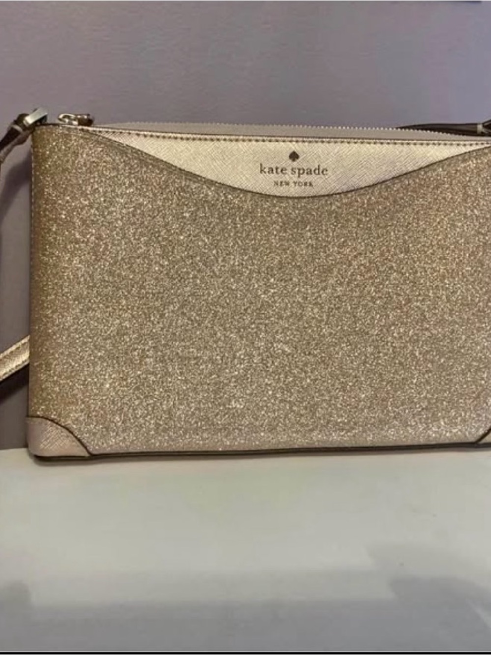 kate spade Rose Gold Glitter Crossbody